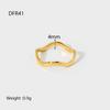 Ins Minimalist Versatile Irregular Wave Ring Women's Plated 18k Gold Stainless Steel Waterproof Ring Niche Premium
