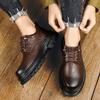 Fashion Thick soled men's leather shoes Leisure Business British Style Dress up party high-quality Adult Classic Black shoes Hot New