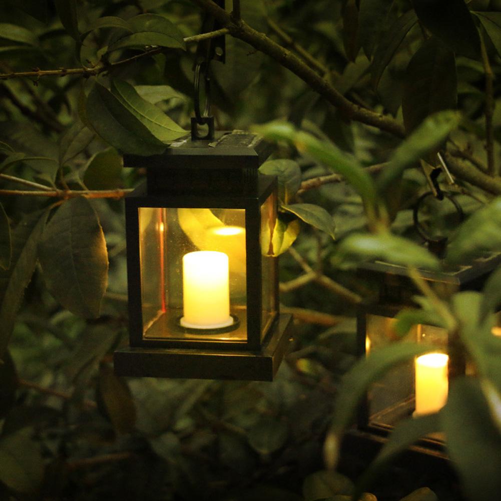 Solar Hanging Lantern Outdoor, Waterproof LED Solar Candle Light, Solar Powered Hanging Light With Clip For Patio Porch Deck Yard Garden Decor