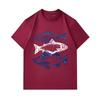 Men's 100% Cotton Crew Neck Short Sleeve T-Shirt, Vintage Three Fish Graphic Print Casual Lightweight Summer Tee for Daily Wear