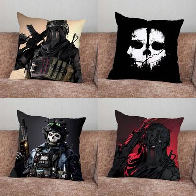 Funda de Almohada C-Cod C-Call of Duty Simon Ghost Riley Para Decoración de Hogar Dormitorio Coche Oficina Sala de Estar Funda de Cojín para Sofá