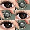 (0.00~6.00)1 Pair 2pc Contact Lenses 14.5mm Yearly Disposable Soft and Breathable Natural Cosmetic Beauty Lenses for Dark Brown Eyes
