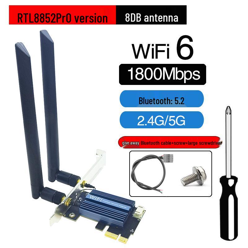 AX1800 WiFi 6 Dual-Band PCIe Desktop Wireless Network Card with Bluetooth 5.2
