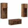 TV Wall Shelves Wall Mounted 4 Pcs Artisan Oak Wood Based Material