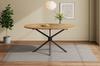 Dining Table, L120*W80*H75.5cm, Modern, Sturdy, Metal Legs, Oval, for 4-6 People, Modern Simple, Natural