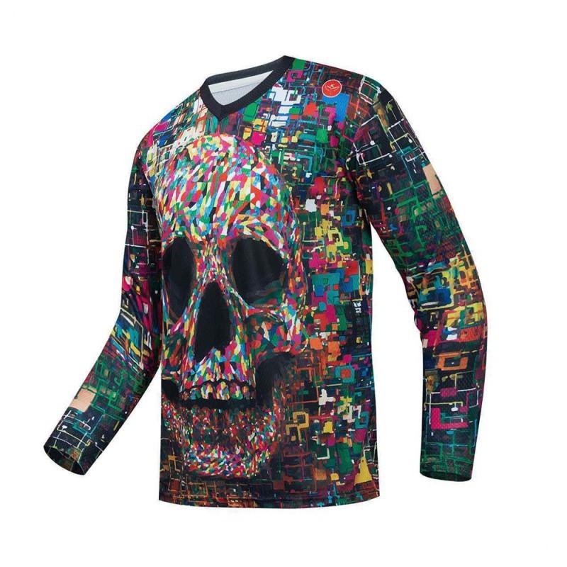 Personalized Skull-headed Downhill Suit Breathable Quick-dry Mountain Cross-country Motorcycle Riding Long-sleeved T-shirt Bicycle Shirt
