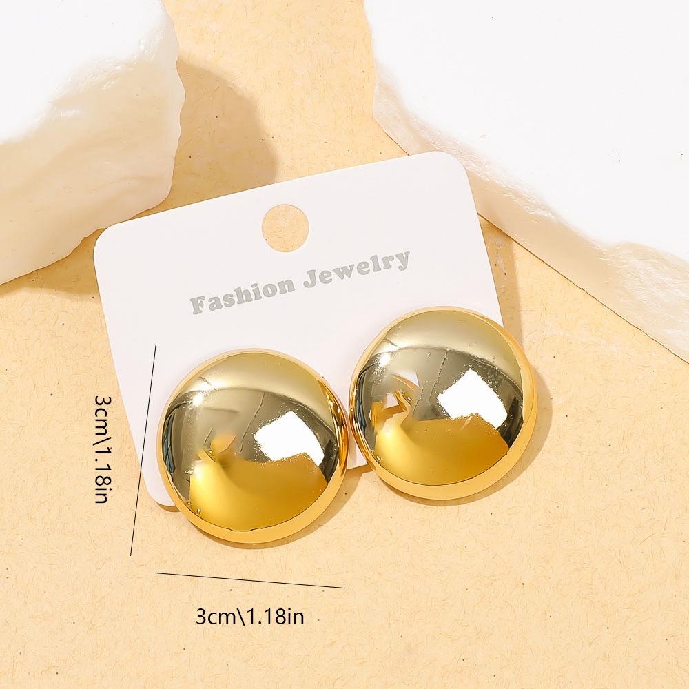 European and American Gold-plated Stud Earrings Love Geometric Fashion Niche Design Acrylic Retro Women's Earrings