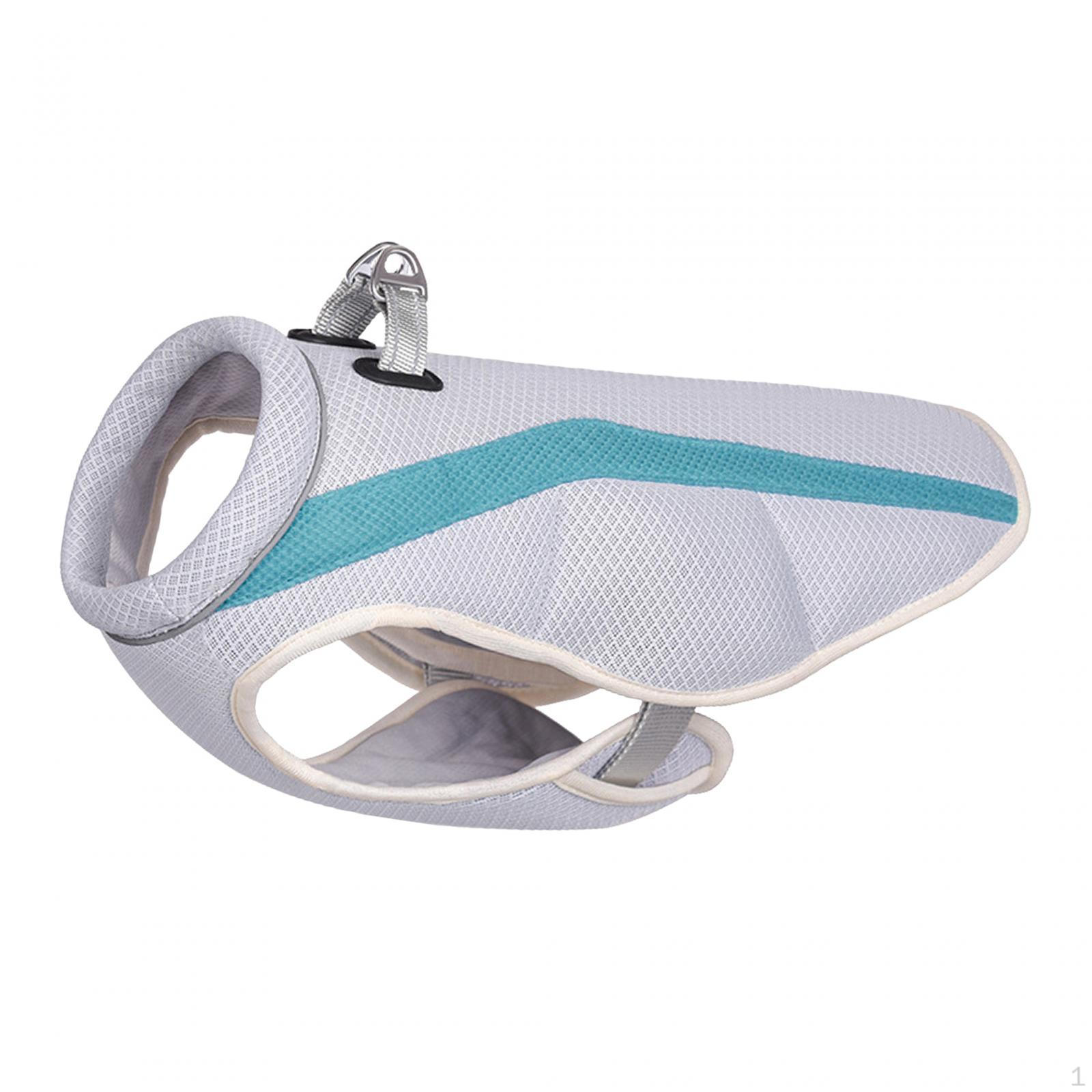 

Breathable Dog Cooling Vest with Reflective Safety Features for Weather Walks Deep Blue S