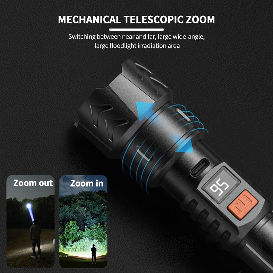 High-power White Laser LED Flashlight Ultra Strong Light Tactical Flashlight Outdoor Waterproof Searchlight Camping Torch