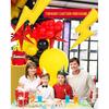 Red black yellow balloon garland kit 124pcs with large lightining Starburst mylar balloons for Carnival Cartoon theme Race Car Party Theme birthday
