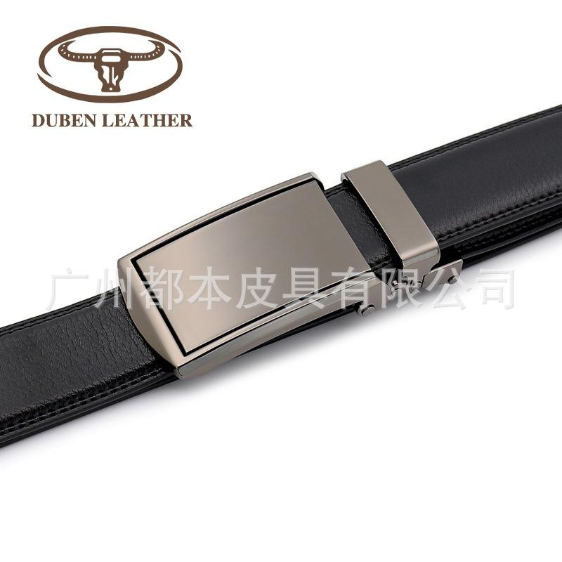 

High-end automatic buckle belt men s alloy automatic buckle belt men s business double-sided two-layer fixed waist 100-135CM темно-коричневого кольору