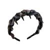 Women Headband Ribbon Decor Anti-slip Teeth Hair Hoop Versatile Bright