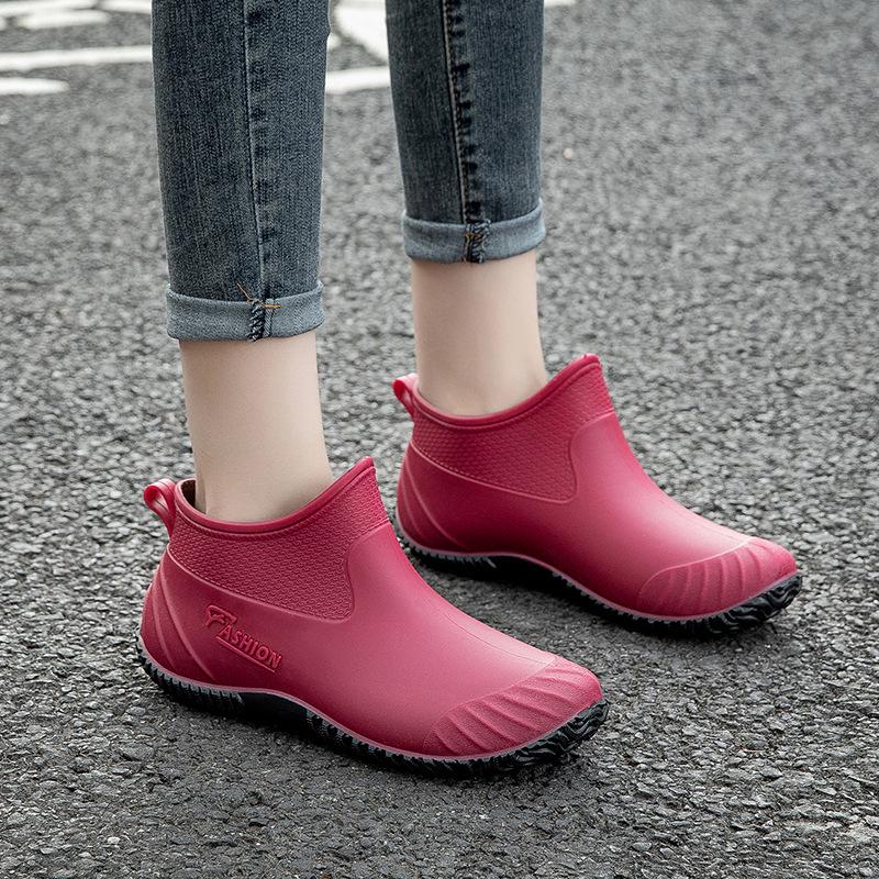 Women's Waterproof Low-Cut Korean Style Rain Boots - Fleece-Lined, Non-Slip Short Tube Fashion Shoes