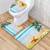 Beach Ocean Bathroom Shower Curtain Bath Towel Floor Mat Five-Piece Set Toilet Toilet Carpet Shower Foot Mat