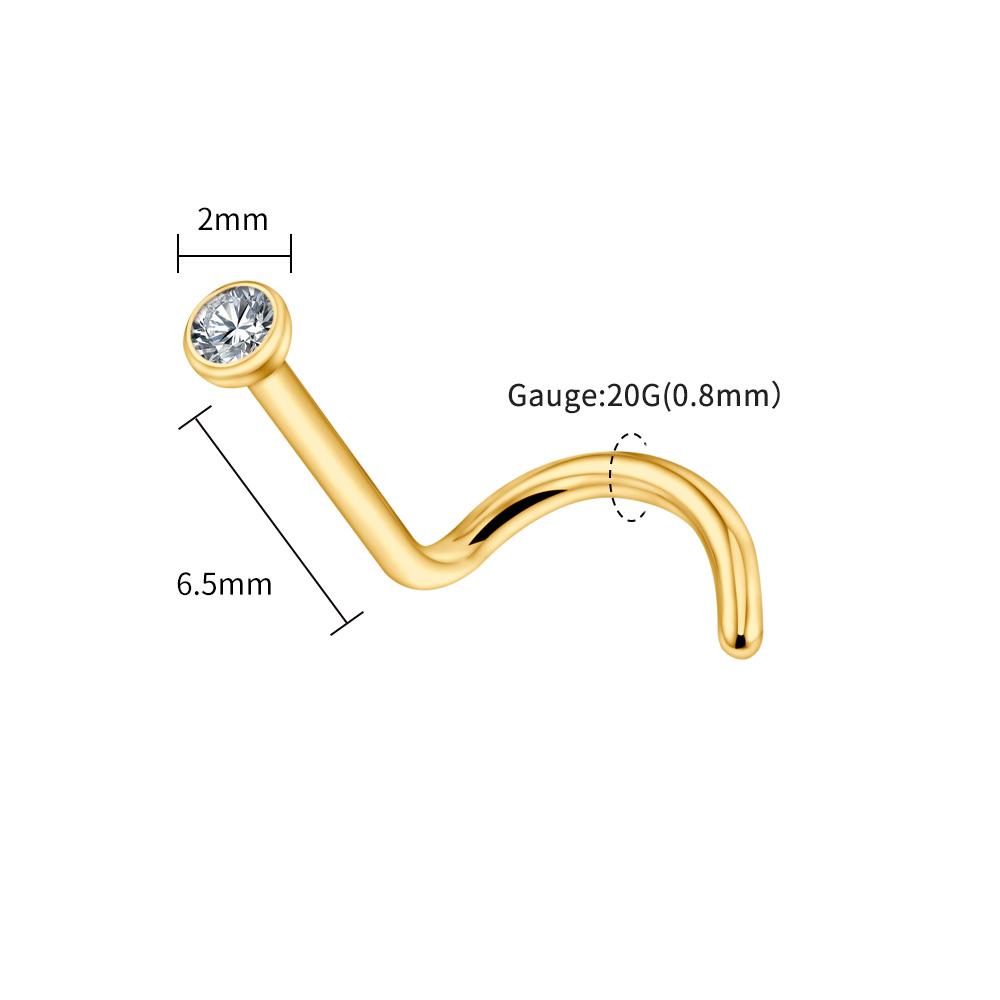 Right Grand ASTM F136 Titanium 20G Nose Stud Ring Hypoallergenic CZ/Ball/Heart/Star Corkscrew Nose Nostril Body Piercing Jewelry