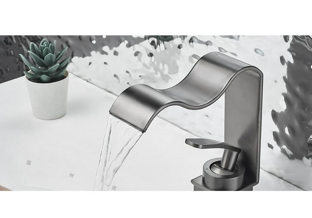 Copper 304 Waterfall Faucet for Bathroom Sink (Hot/Cold) - Luxury Design
