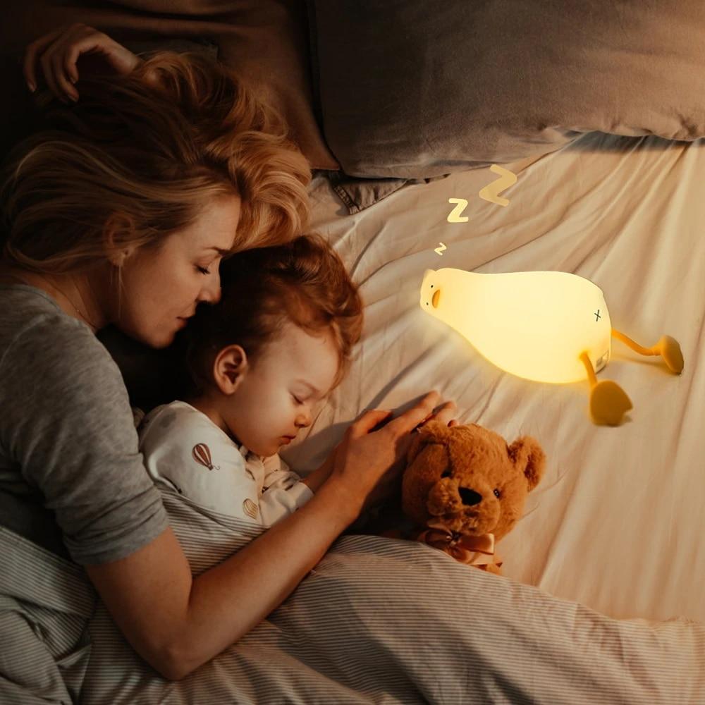 Silikon Ente Nachthimmel Led Nachtlicht Wiederaufladbare Lampe USB Cartoon Kinder Kid Schlafzimmer Kreative Dekoration Geburtstag Geschenk