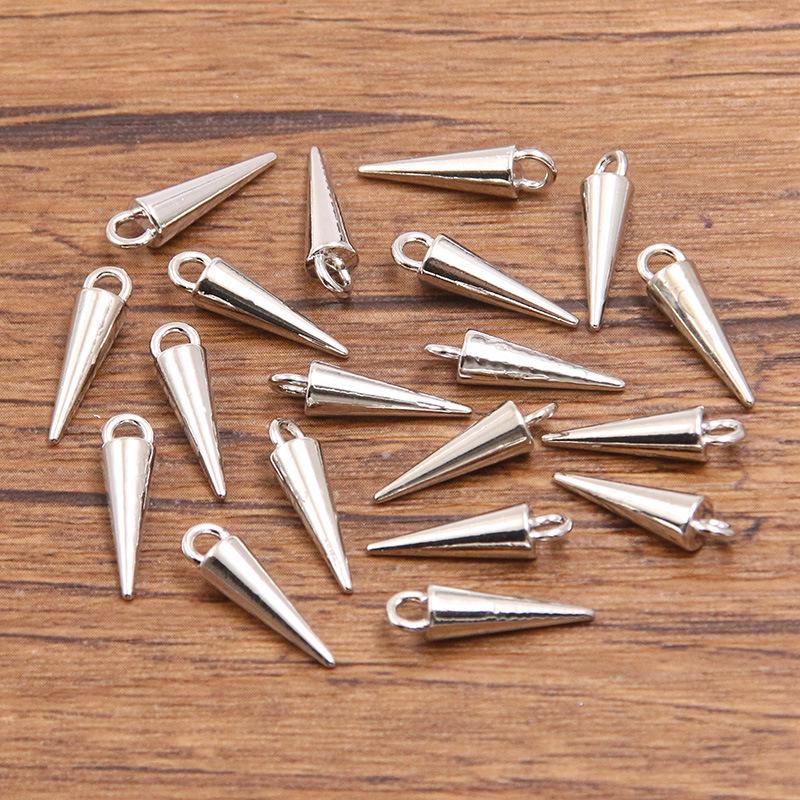 

4 блестящих конусообразных подвески из цинкового сплава для изготовления брелоков, сумок, ожерелий и браслетов