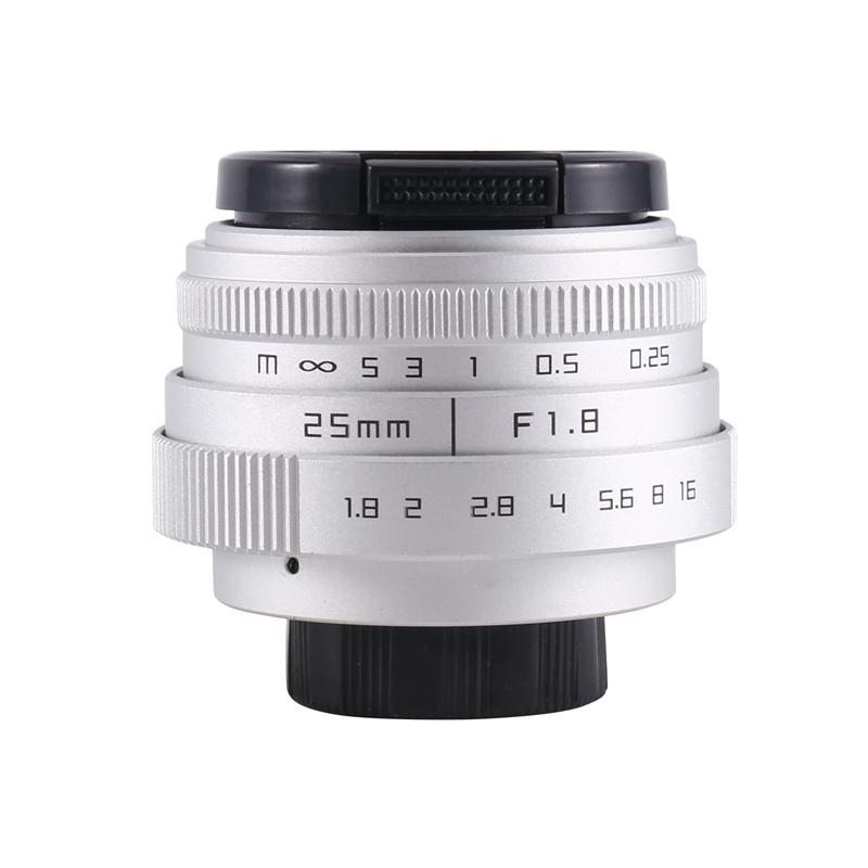 

AED5-25MM F1.8 Aps-C Телевизионный ТВ-объектив/Объектив видеонаблюдения для 16 мм камеры с C-креплением Мануальный фокус Фикс-объектив серебряный