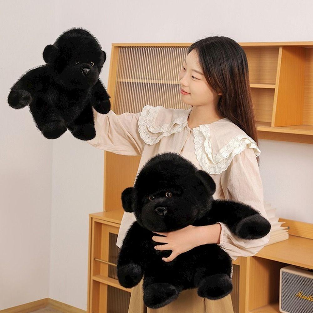 Wild Zoo Black Gorilla Plush Toy Ultra Soft Chimpanzee Plush Doll Stuffed Gorilla Kids Toy