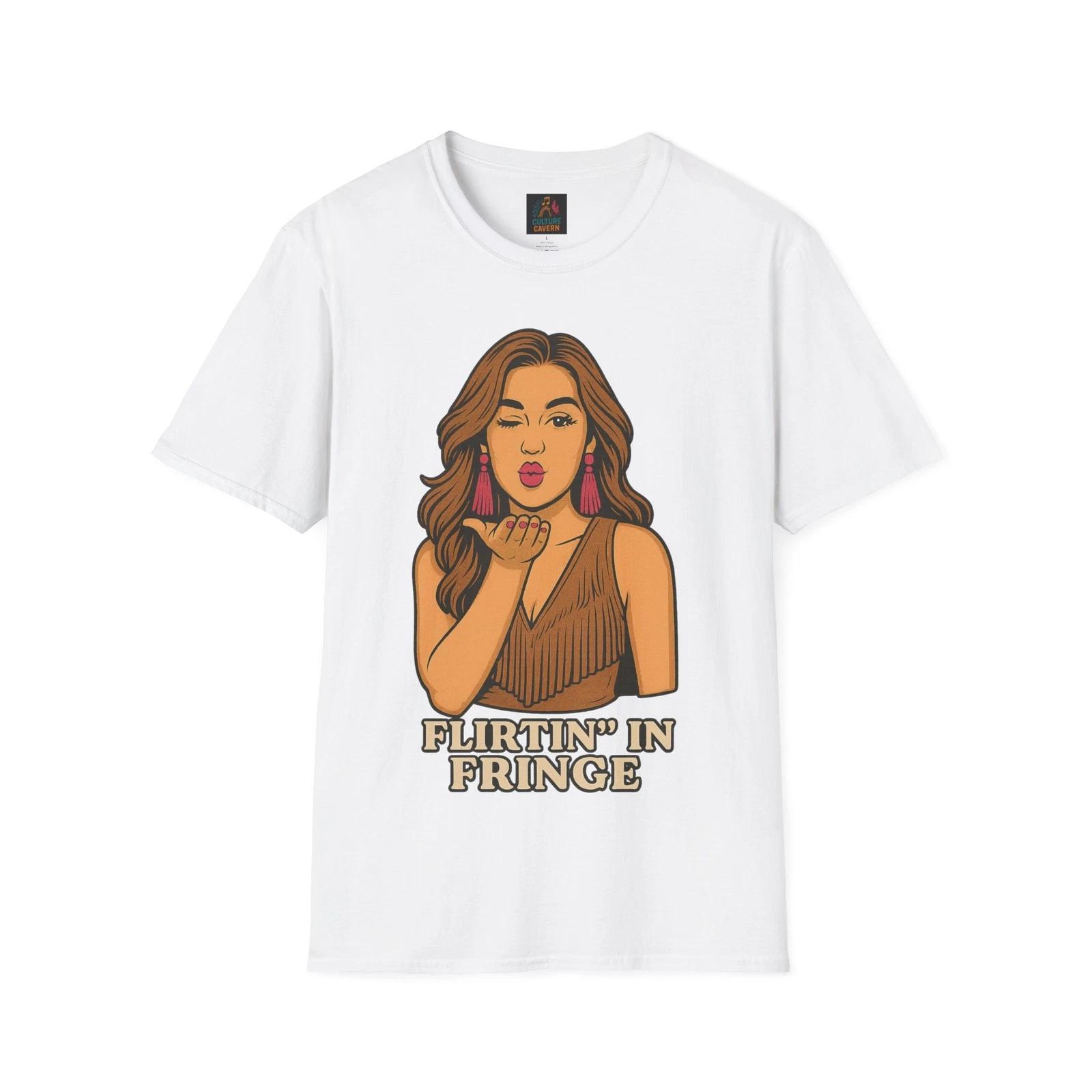 Flirtin  in Fringe T-Shirt, Trendy Graphic Tee, Casual Wear, Birthday [...] 4XL