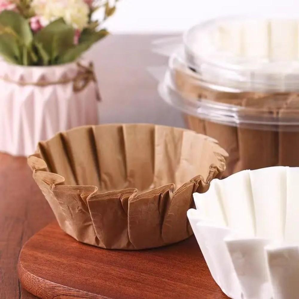 Foldless Disposable Cake Pan Liner 4/6/8inch Parchment Paper Durable Cupcake Liner  Kitchen Use