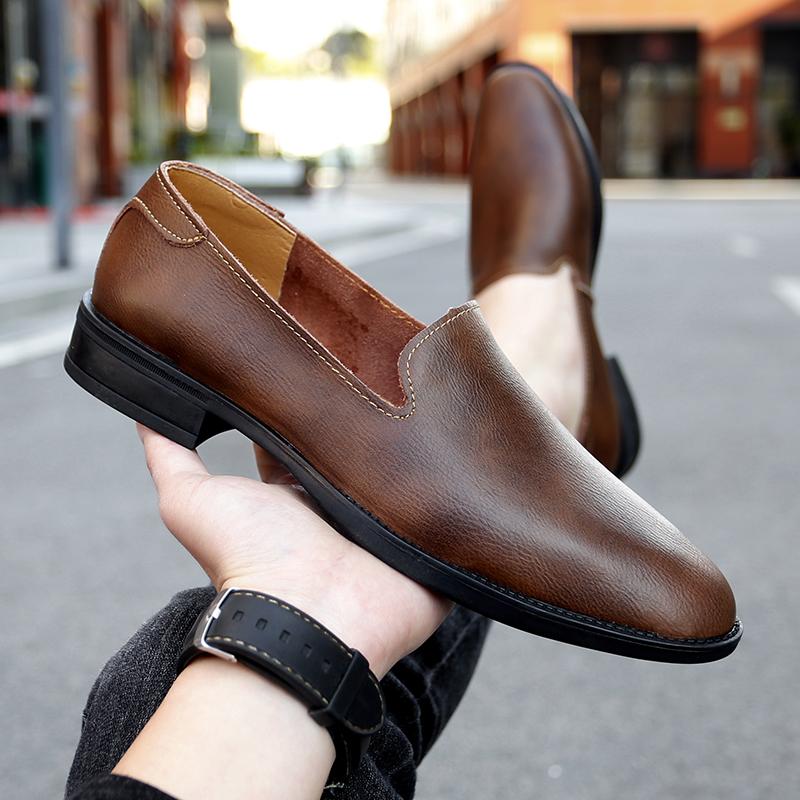 genuine Leather Loafers slip on Casual Driving Shoes for Man Lightweight Fashion Flats Breathable Comfortable Moccasins men