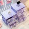 Cute Stationery Storage Box Organizer Kawaii Drawer Type Desktop Hand Account Card Box Desk Small Objects Children's Mini Rack