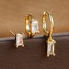 3er Set Edelstahl Quadratischer Zirkonia Creolen Ohrringe für Damen Tragus Knorpel Ohrring Piercing Schmuck Zubehör Geschenk