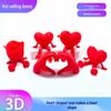3D Printed Valentine's Day Rose Heart with Movable Small Person - Handcrafted Decorative Gift Ornament
