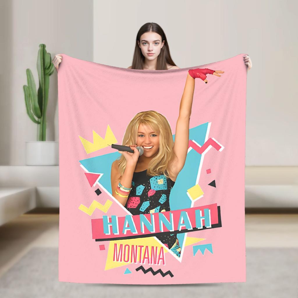 Hannah Montana Miley Stewart Deka Vtipná TV Flanelová Vtipná Měkká Přehozová Deka pro Domov Restaurace Textilní Dekorace Cestování