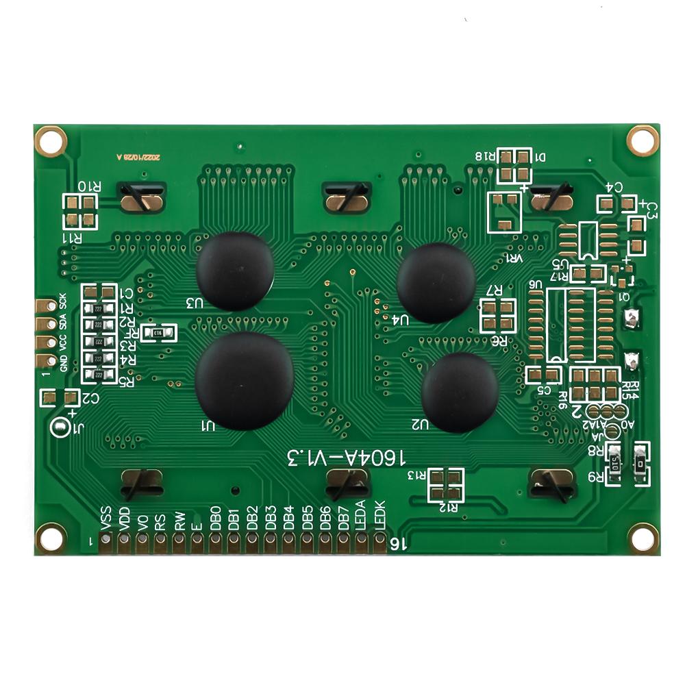 LCD 1604 Digitales Bildschirmanzeigemodul 1604 16*4 16x4 Zeichen-LCD Blau mit Hintergrundbeleuchtung Platine für Arduino DC 5V