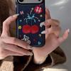 Fireworks Cherry Embroidered Denim Phone Case for iPhone 14/15/16/17 Pro Max