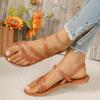 New Women's Sandals Summer Casual Open Toe Sandals Retro Solid Color Fashion Narrow Strap Design Clip-toe Beach Party Shoes