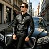 New men's PU leather jacket, stand-collar motorcycle jacket, casual jacket, spring/autumn slim-fit leather jacket