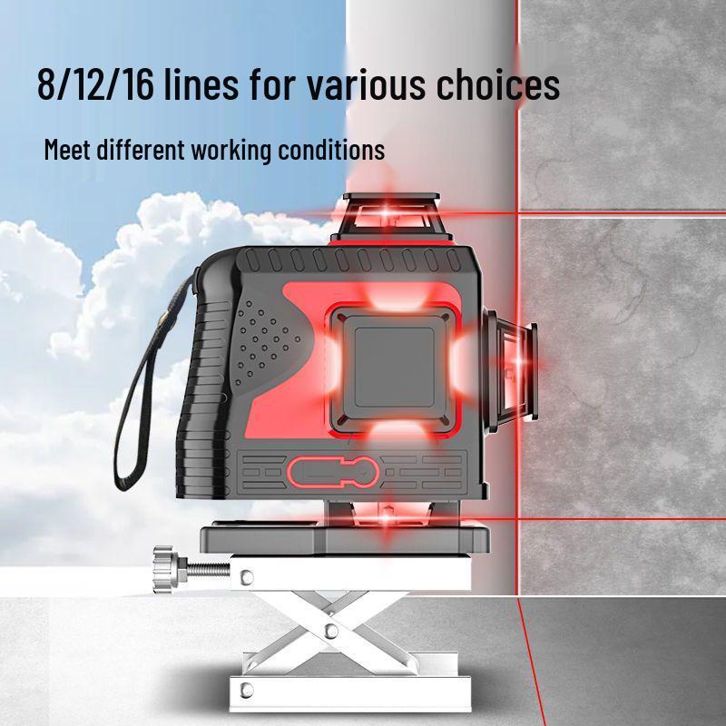 High-Precision Automatic Self-Leveling Infrared Laser Level with 12/16 Lines and Red/Green Light