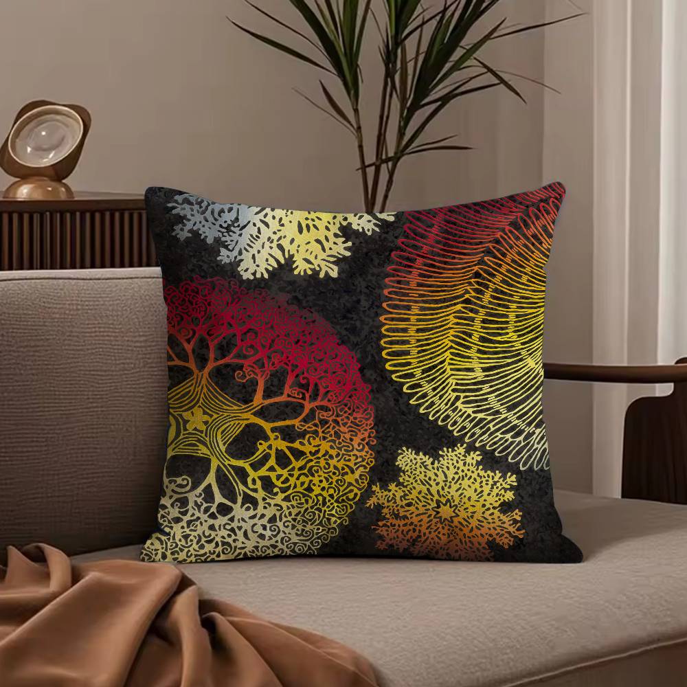 England Style Abstract Vintage Pillow Case Anti-dustmite Pillowcase Invisible zipper silky short plush Sofa cushion cover