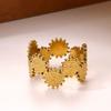Stainless Steel Gear Design Rings For Women 18K Gold Plated Geometric Gear Adjustable Ring Wedding Christmas Jewelry Gift