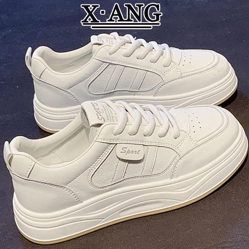

The first layer of cowhide little white shoes with soft soles and light shoes women s shoes autumn new thick-soled casual sports shoes board shoes 40
