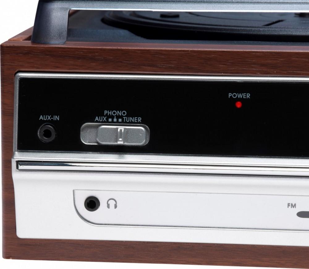 DENVER VPR-190 Retro-style Turntable with FM Radio and Built-in Speakers, Denver