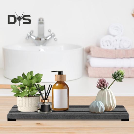 3Pcs Water Absorbing Stone Tray Stripe Design Quick Drying Sink Drain Mat Anti-Slip Soap Holder Kitchen Bathroom Vanity Trays