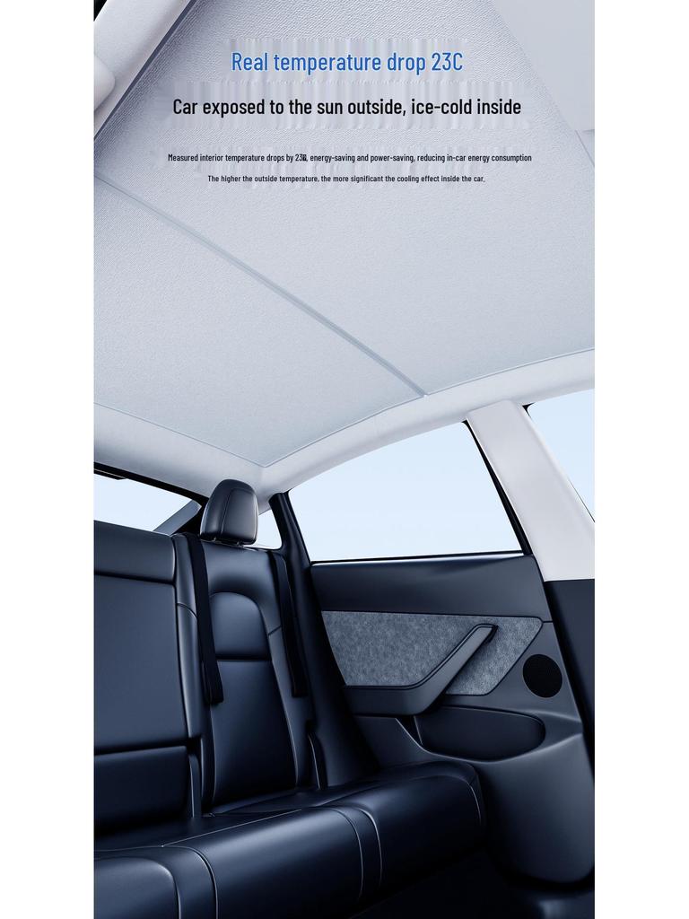 Tesla Model Y/3 Sunroof and Windshield Sunshade: Heat Insulation Accessory
