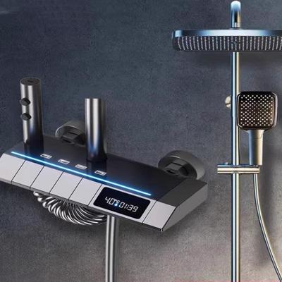 Household Bathroom Shower Head Set Constant Temperature Digital Display Copper Pressurized Showerhead