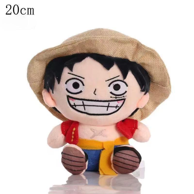 

20CM Original One Piece Anime Figures Plush Toys Luffy Zoro Cartoon Plushie Stuffed Dolls Kids Birthday Gifts christmas Cuddly Fluffy Huggable Kawaii