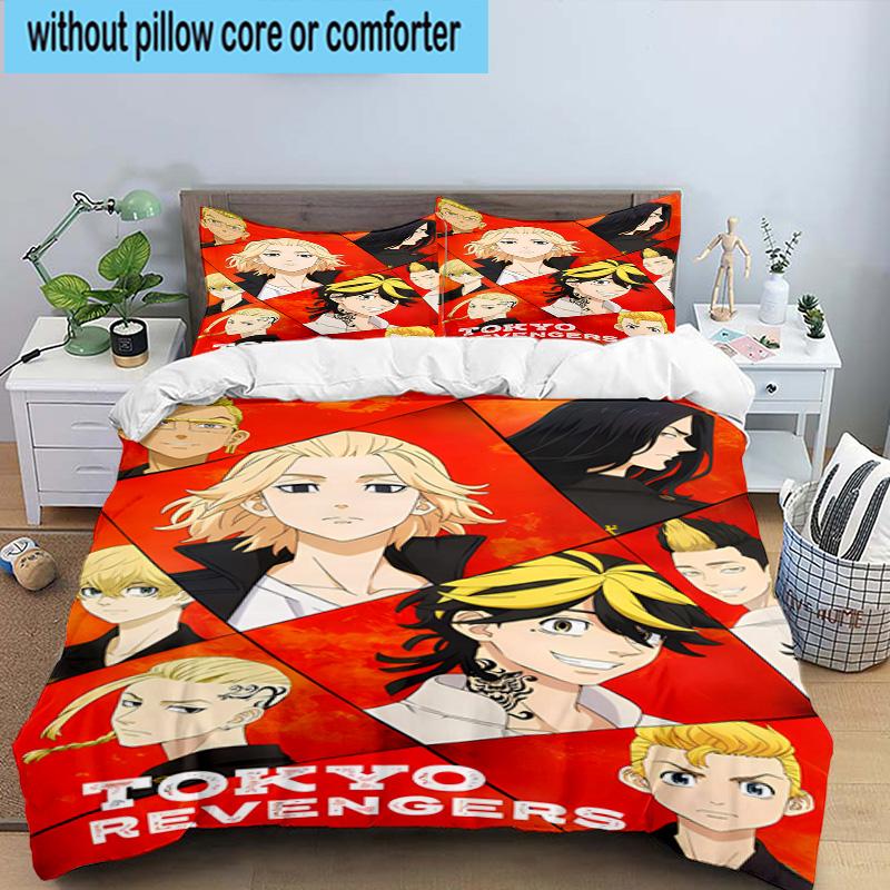 3PCS Tokyo anime 3pcs Bedding,Including 3PCS Duvet Cover And 2pcs Pillowcases Perfect for Christmas,Ideal for Bedroom, Dormitory