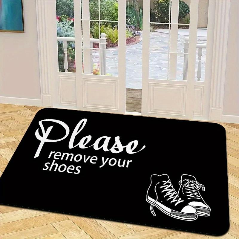Tappetino Divertente "Si Prega di Togliere le Scarpe", Tappeto Antiscivolo per Ingresso con Icona Scarpa, Tappetino di Benvenuto Durevole Lavabile per Casa e Ufficio