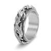 Bague tournante anti-stress pour homme avec design de vigne épineuse en acier inoxydable, accessoire de mode réglable