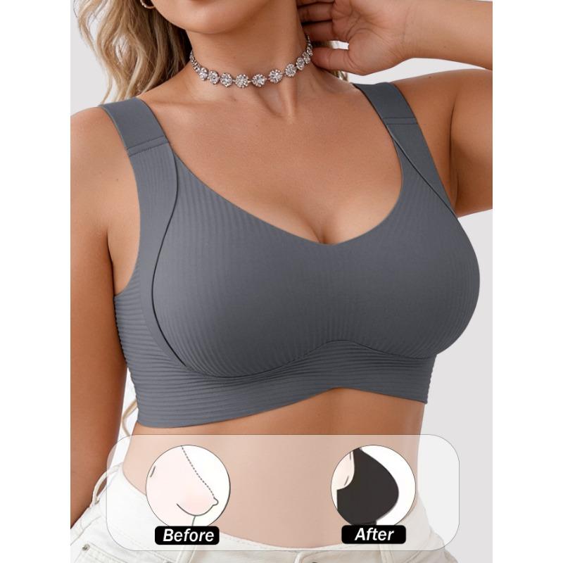 Us Eu Size Plus Size Seamless Wireless Push Up Back Closure Bra