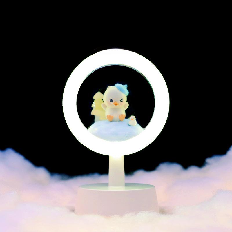 Student Desk USB Touch Night Light - Eye Protection, Cute Pet Design, Milk Star Light, Rechargeable Bedside Lamp