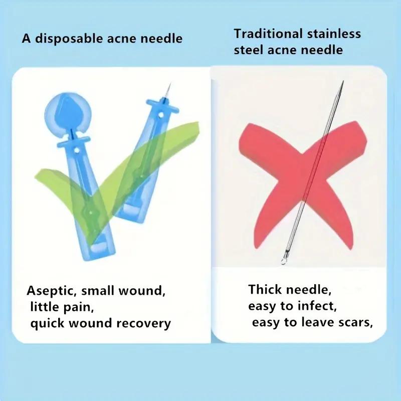 50/100/150/200 ks Nástroj na odstranění skvrn na černé tečky, ultra jemná jehla Snadné odstranění akné Akné Nástroje z nerezové oceli, čisté a hygienické pro kosmetický salon